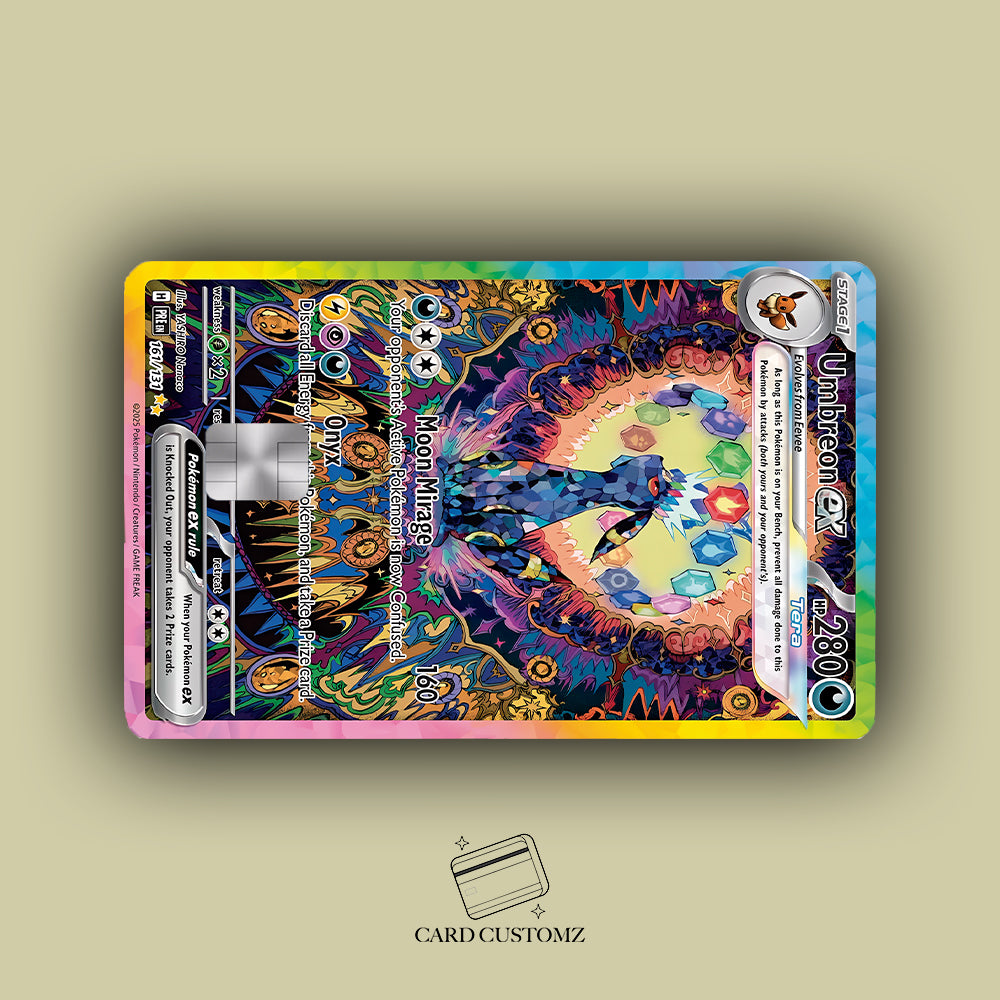 UMBREON EX STICKER DE VINIL HOLOGRÁFICO PARA TARJETAS