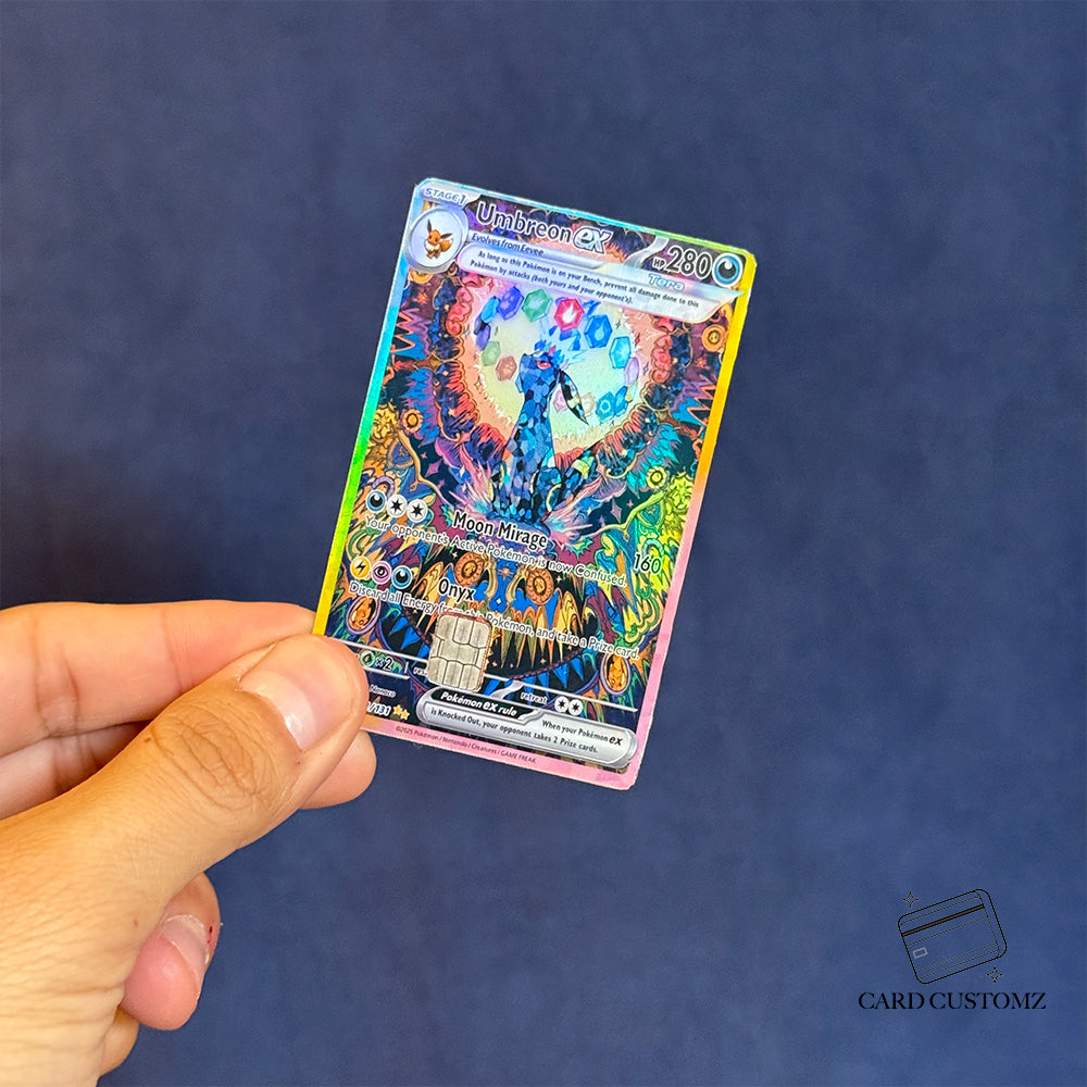 UMBREON EX STICKER DE VINIL HOLOGRÁFICO PARA TARJETAS