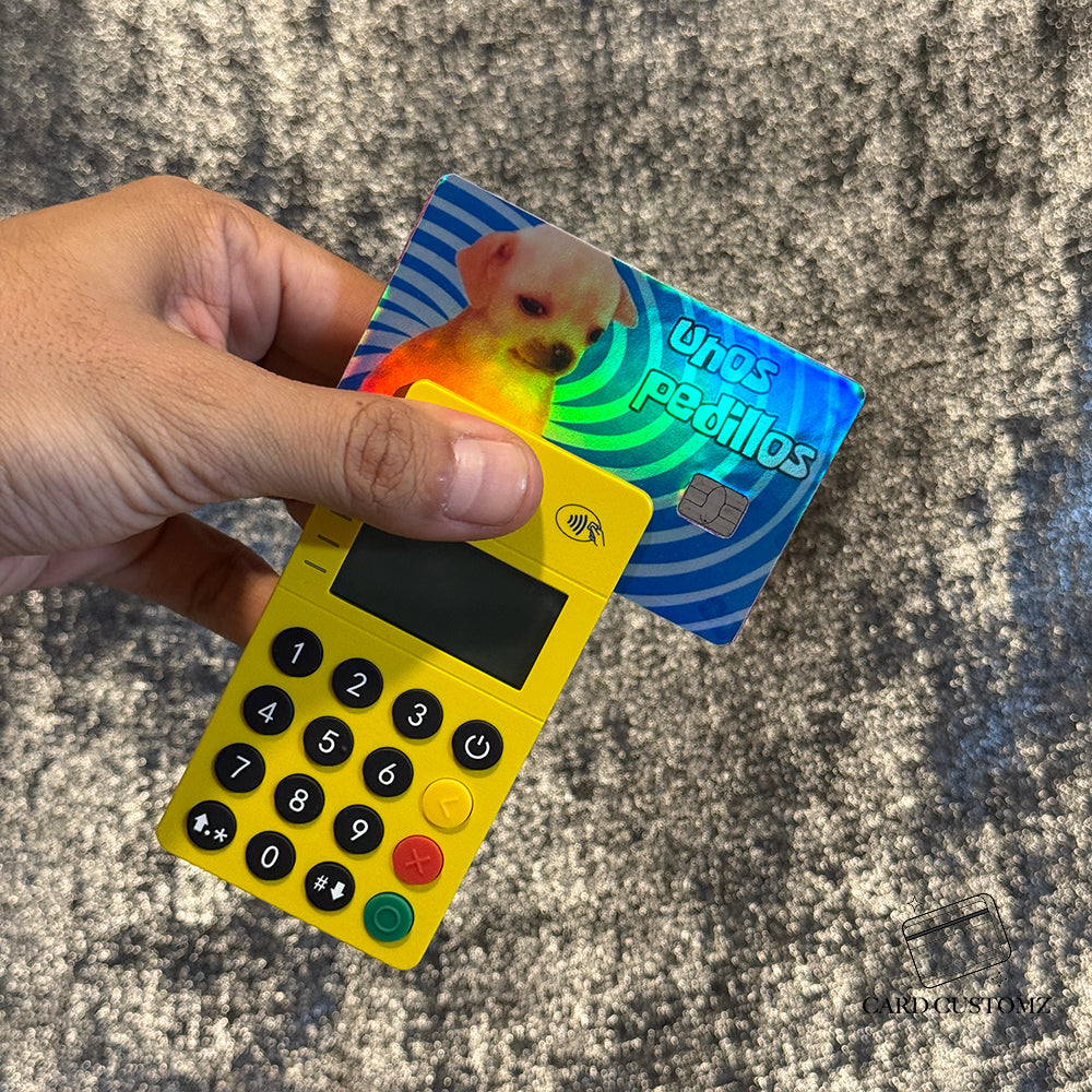 UNOS PEDILLOS STICKER DE VINIL HOLOGRÁFICO PARA TARJETAS